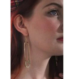 Oorbellen Veiligheidsspeld Met Strass