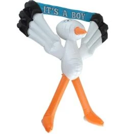 Opblaasbare Ooievaar 70cm Met 2 Banners