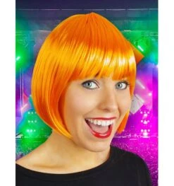 Oranje Korte Bob Pruik Sophia