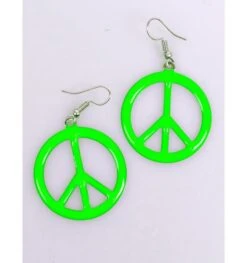 Peace Oorbellen Fluogroen