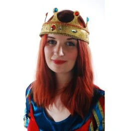 Plastic Kroon Goud Koningin Met Glitters