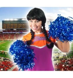 Pom Poms Blauw Shiny