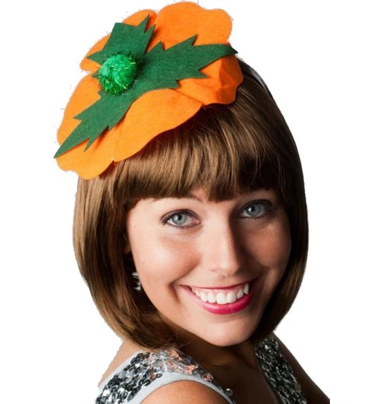 Pompoen Steeltje Haarstukje Op Diadeem 1 Pompoen Steeltje Haarstukje Op Diadeem