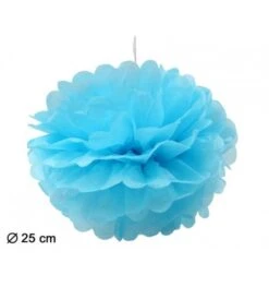 Pompom Lampion Blauw 25cm