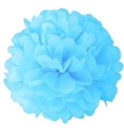 Pompoms Decoratie Babyblauw (2st)