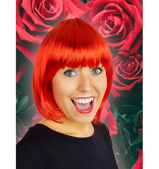 Rode Korte Bob Pruik Carré Sophia 1 Rode Korte Bob Pruik Carré Sophia