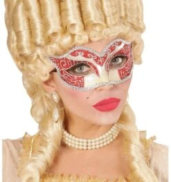 Rood Met Zilveren Glitters Oogmasker