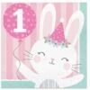 Servetten 1st Birthday Bunny (33cm,16st)