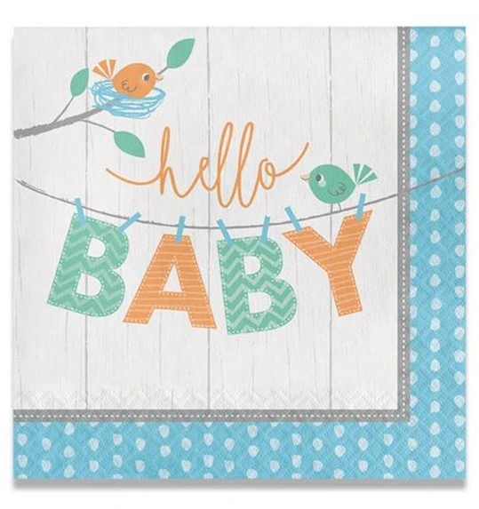Servetten Hello Baby Boy 33 Cm 16 Stuks 1 Servetten Hello Baby Boy 33 Cm 16 Stuks