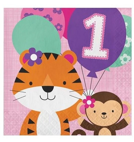 Servetten One Is Fun Girl (33cm, 16st) 1 Servetten One Is Fun Girl (33cm, 16st)