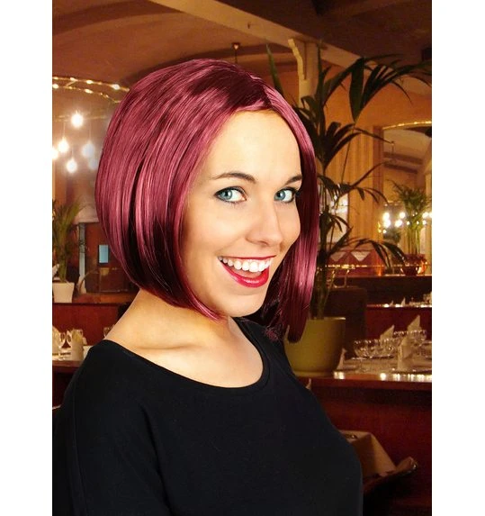 Strakke Bob Pruik Josje Bordeaux 1 Strakke Bob Pruik Josje Bordeaux