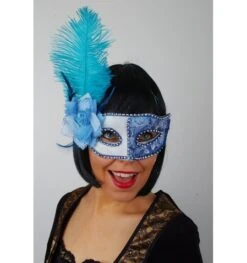 Venetiaans Masker Blauw Wit
