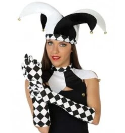 Wit Zwarte Handschoenen Harlekijn