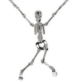 Zilver Skelet Halsketting Voor Halloween