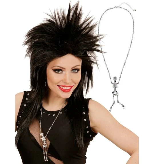 Zilver Skelet Halsketting Voor Halloween 2 Zilver Skelet Halsketting Voor Halloween - Afbeelding 2