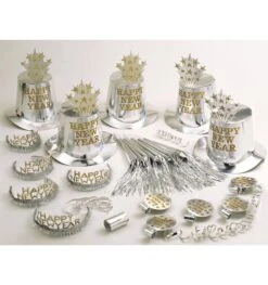 Zilveren Party Kit Gelukkig Nieuwjaar