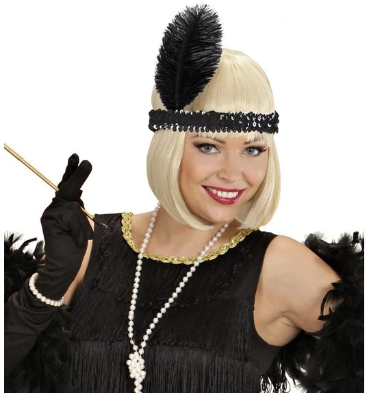 Zwarte Charleston Haarband 1 Zwarte Charleston Haarband