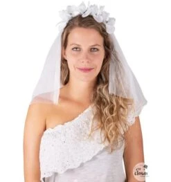 Bruidssluier Wit Met Bloemen