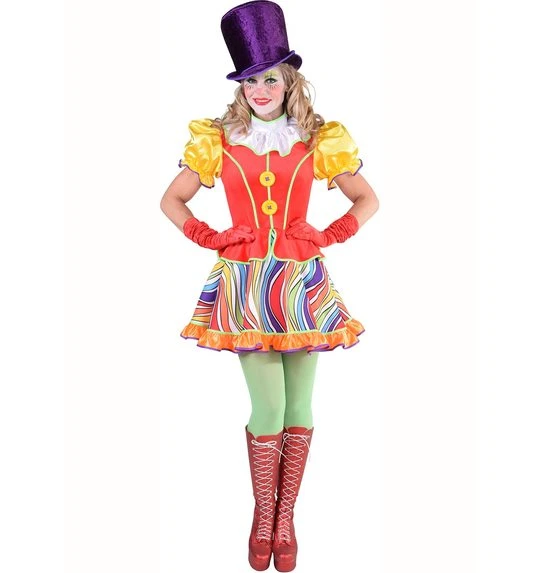 Clown Dames Kostuum Rainbow 1 Clown Dames Kostuum Rainbow