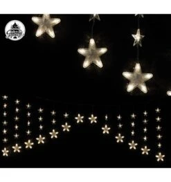 Curtains Stars 150cm White Warm LED