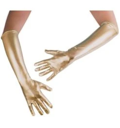 Gouden Metallic Handschoenen 37 Cm