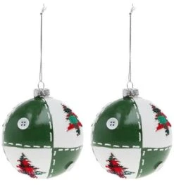 Groen Witte Kerstbal