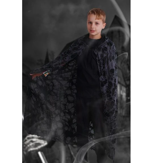 Halloween Cape Met Netstof 105 CM Junior 1 Halloween Cape Met Netstof 105 CM Junior