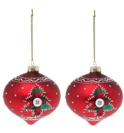 Kerstbal Op Puntje Met Boom