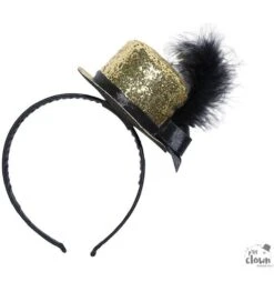 Klein Glitter Hoedje Goud Diadeem