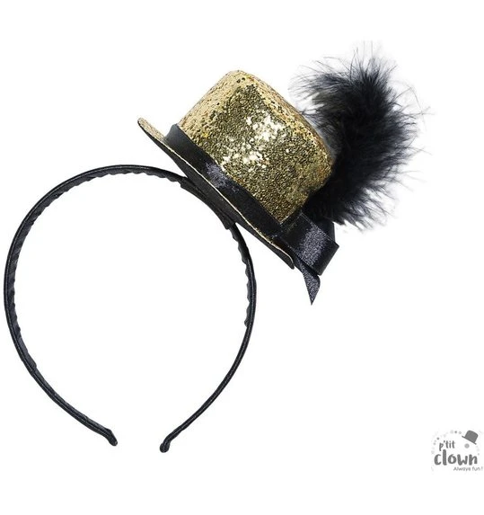 Klein Glitter Hoedje Goud Diadeem 1 Klein Glitter Hoedje Goud Diadeem