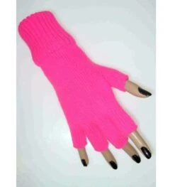 Neon Roze Handschoenen Zonder Vingers