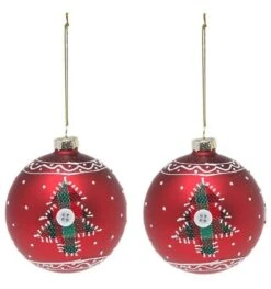 Rode Kerstbal Met Boom