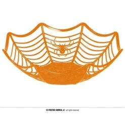 Schaal Oranje Spinnenweb 28x8 Cm Kunststof