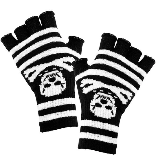 Vingerloze Skull Handschoenen 1 Vingerloze Skull Handschoenen
