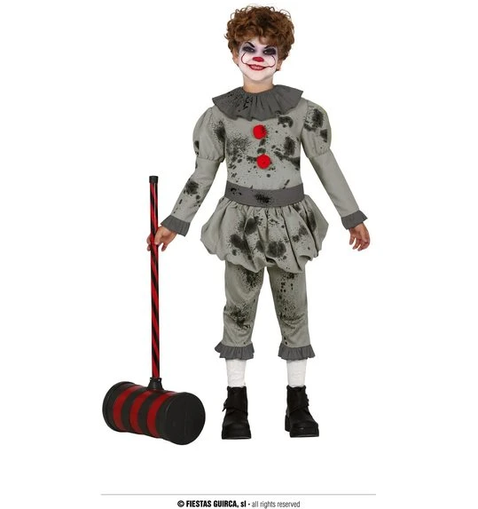 Zombie Horror Clown Kostuum Voor Kinderen 1 Zombie Horror Clown Kostuum Voor Kinderen