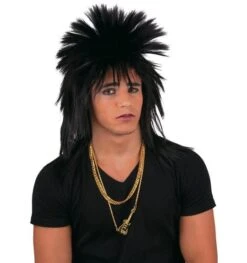 Zwarte Punk Pruik